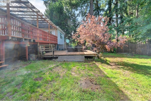 3700 NE Maywood Pl, Portland, OR 97220 - view of yard featuring a wooden deck