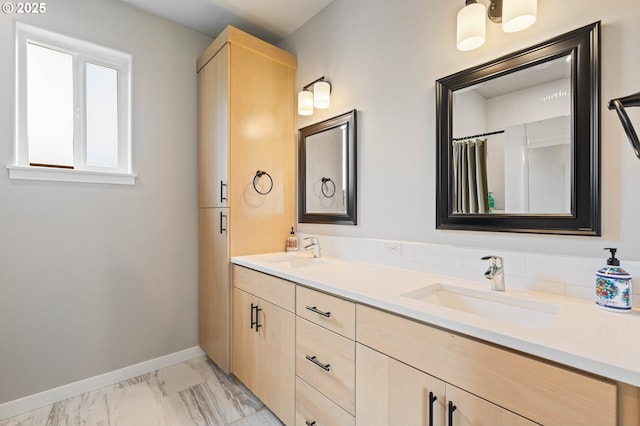 5807 NE 77th Cir, Vancouver, WA 98661 - bathroom featuring marble finish flooring and double vanity