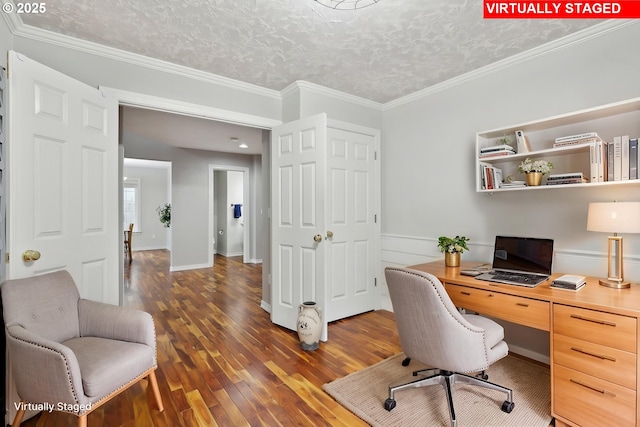 16374 SE Orchard View Ln, Damascus, OR 97089 - office with wood finished floors and crown molding