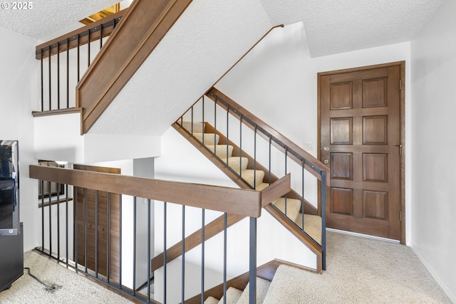 540 Montara Way, Eugene, OR 97405 - stairway with a textured ceiling and carpet flooring