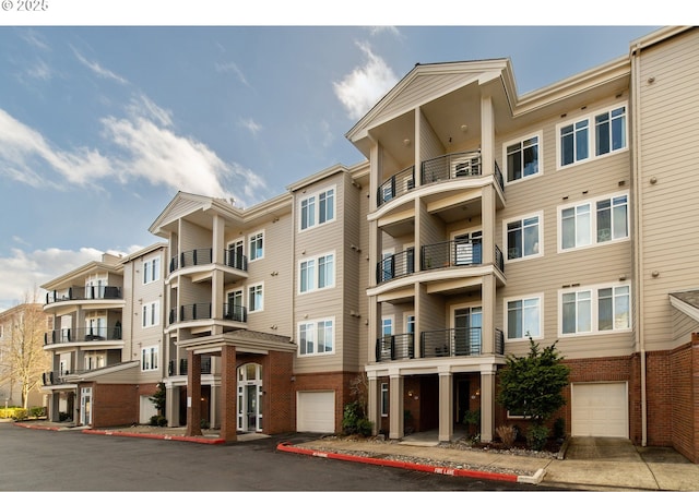 view of building exterior with a garage