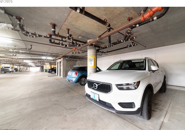 view of parking garage