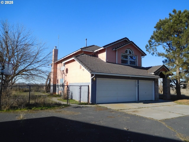 view of property with a garage