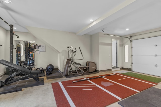 5707 SW Menefee Dr, Portland, OR 97239 - workout area featuring recessed lighting