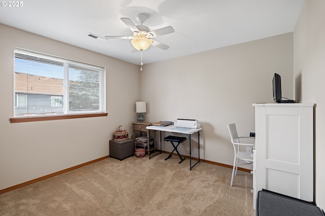 4931 NE Mink Ct, Salem, OR 97305 - carpeted office featuring baseboards and ceiling fan