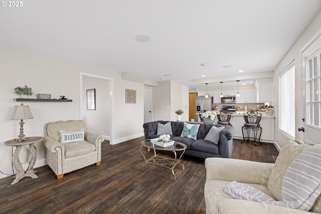 4931 NE Mink Ct, Salem, OR 97305 - living room with dark wood-type flooring and recessed lighting