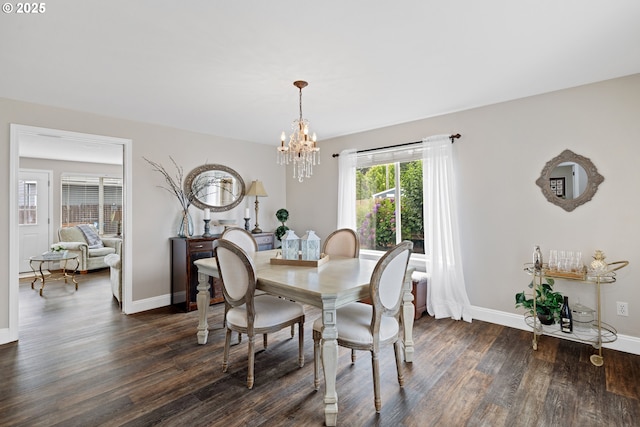 4931 NE Mink Ct, Salem, OR 97305 - dining space with a chandelier and dark wood finished floors