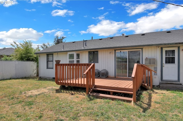 695 32nd St, Springfield, OR 97478 - back of house featuring a deck and roof with shingles