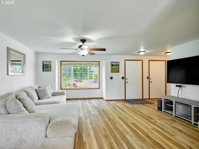 1201 Meadow Dr, Molalla, OR 97038 - living room with ceiling fan and light wood-type flooring