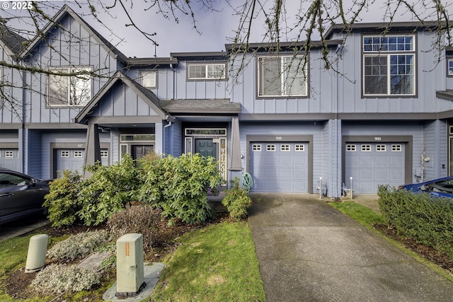 view of property featuring a garage