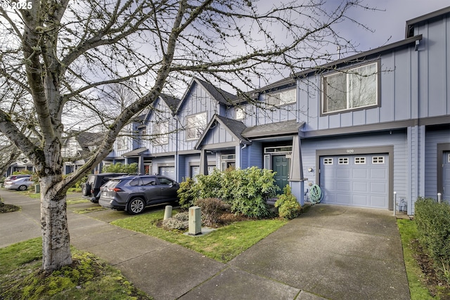 view of front of home with a garage