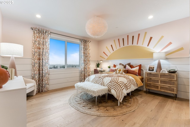 bedroom featuring light hardwood / wood-style flooring