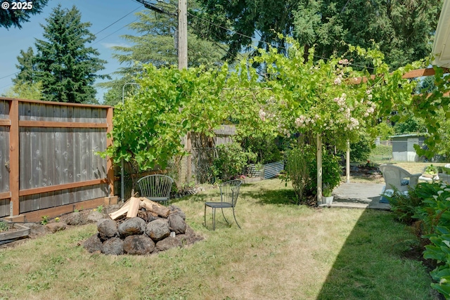 13015 E Burnside St, Portland, OR 97233 - fenced yard with an outdoor fire pit