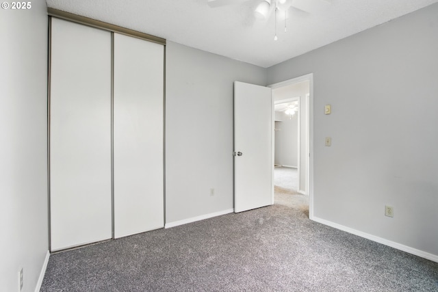 5594 SW Murray Blvd, Beaverton, OR 97005 - unfurnished bedroom with a closet, baseboards, a ceiling fan, and carpet flooring