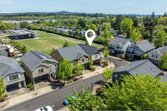 drone / aerial view featuring a residential view