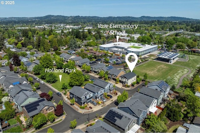 bird's eye view featuring a residential view