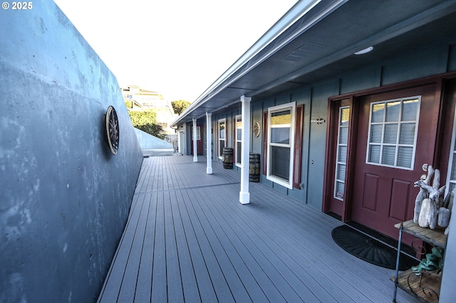 deck with covered porch