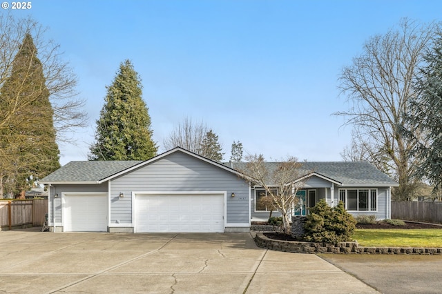 ranch-style home with a garage