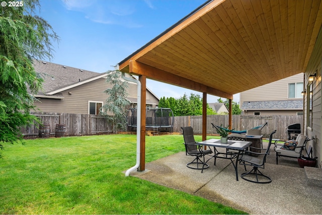 19144 Gentry Highlands Ln, Oregon City, OR 97045 - view of yard with a trampoline and a patio area