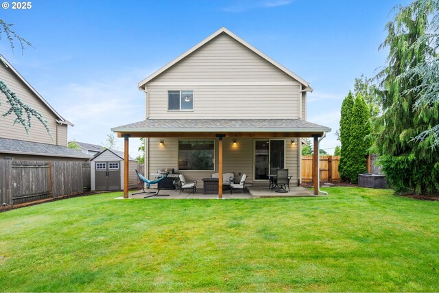 19144 Gentry Highlands Ln, Oregon City, OR 97045 - back of house with a patio area and outdoor lounge area