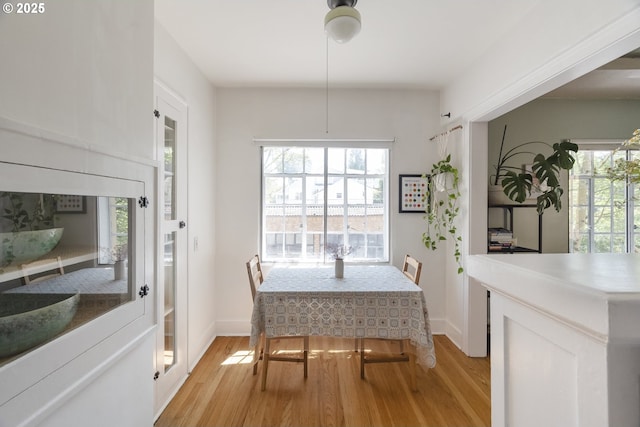 2829 SE Belmont St Unit 205, Portland, OR 97214 - dining space featuring light wood-style flooring and plenty of natural light