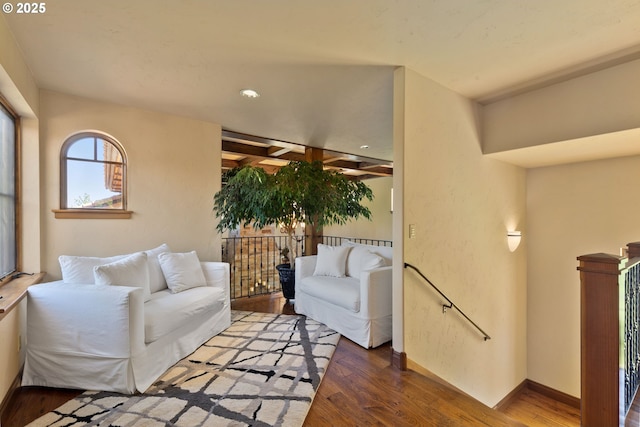 16465 Suntree Ln, Sisters, OR 97759 - living area featuring wood finished floors, recessed lighting, and baseboards
