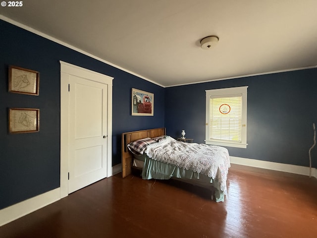 880 E 2nd St, Coquille, OR 97423 - bedroom featuring ornamental molding and wood finished floors