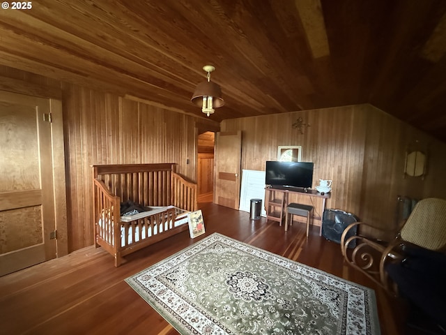 880 E 2nd St, Coquille, OR 97423 - bedroom featuring wood ceiling, wood walls, and wood finished floors
