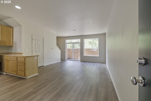 1115 NE 86th Way, Hillsboro, OR 97006 - unfurnished living room with wood finished floors, baseboards, and recessed lighting