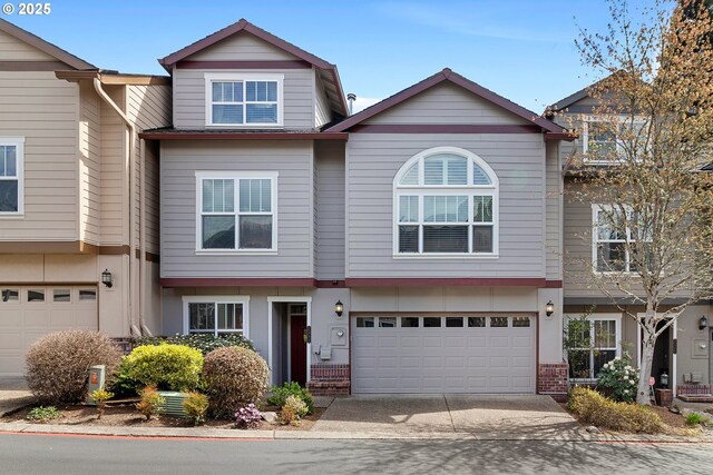 view of front of home with a garage