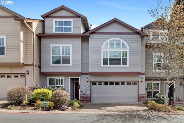 view of front of home with a garage