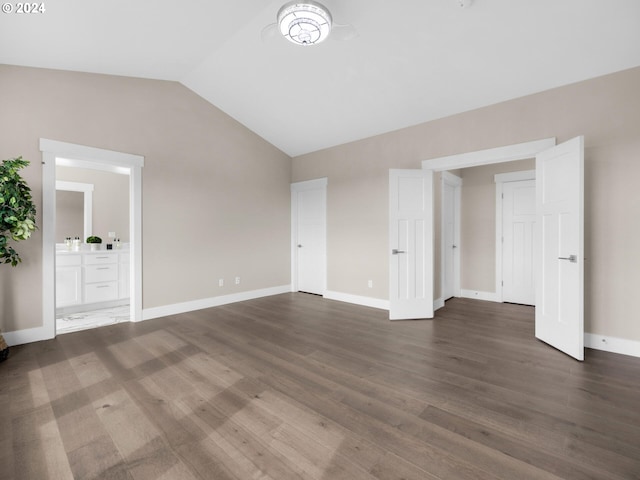 1790 Thompson Falls Dr, Seaside, OR 97138 - unfurnished living room featuring lofted ceiling and dark wood finished floors