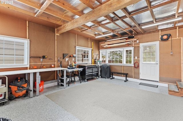 2385 S Downing St, Seaside, OR 97138 - garage featuring a workshop area