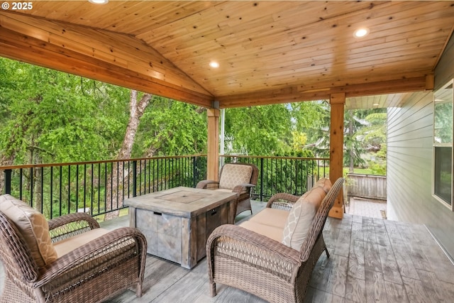 deck featuring outdoor lounge area