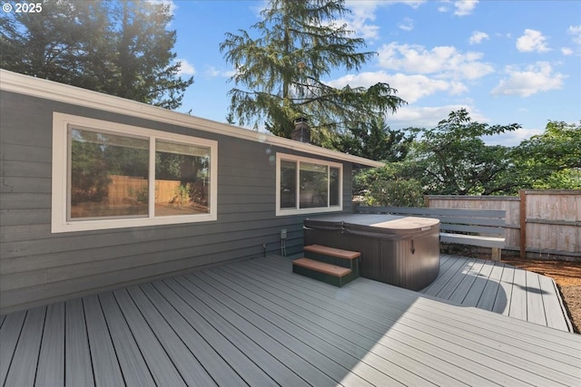 4992 Prospect St, West Linn, OR 97068 - wooden terrace featuring a hot tub
