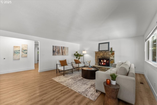 4992 Prospect St, West Linn, OR 97068 - living room with wood finished floors and a fireplace