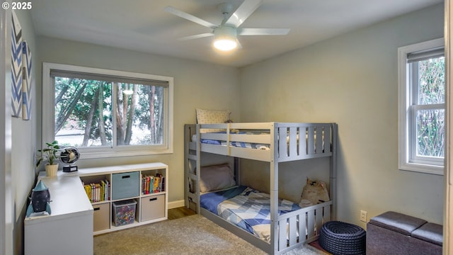 bedroom featuring a ceiling fan