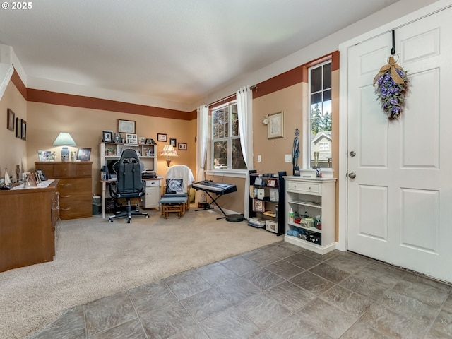 21390 SW Roellich Ave, Sherwood, OR 97140 - carpeted home office with stone finish floors and baseboards