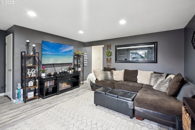 living room featuring light hardwood / wood-style flooring