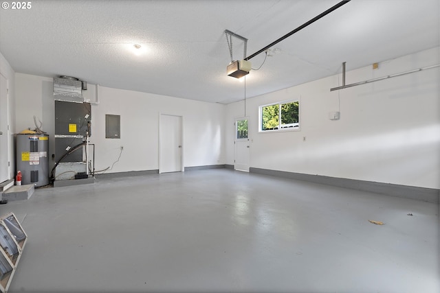 245 NE 4th Ave, Hillsboro, OR 97124 - garage featuring water heater, a garage door opener, electric panel, baseboards, and heating unit