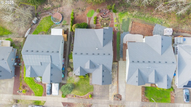 drone / aerial view with a residential view