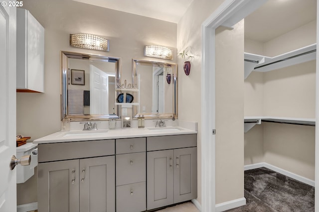 1364 Goodpasture Island Rd, Eugene, OR 97401 - full bath featuring double vanity, baseboards, and a walk in closet