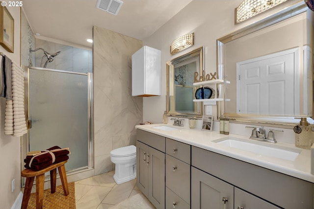1364 Goodpasture Island Rd, Eugene, OR 97401 - full bathroom featuring a shower stall, double vanity, and toilet