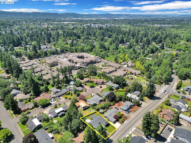 1364 Goodpasture Island Rd, Eugene, OR 97401 - aerial perspective of suburban area with property boundaries highlighted and a mountain backdrop