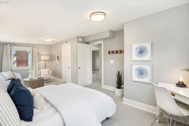 6126 SE 23rd Ave, Portland, OR 97202 - bedroom featuring baseboards and light carpet