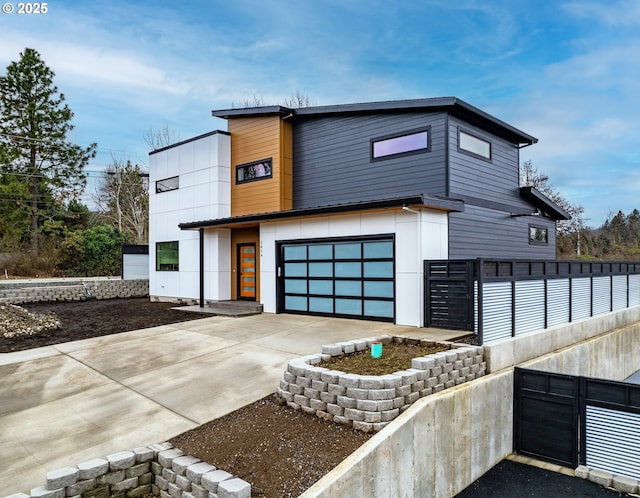 contemporary house with a garage