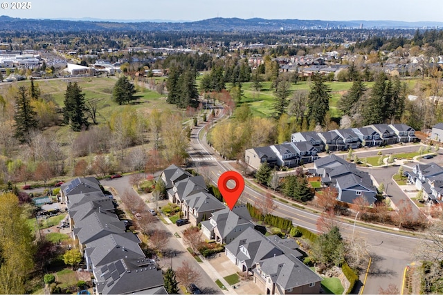 aerial view with a residential view and a mountain view