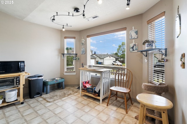 13810 NE 89th Cir, Vancouver, WA 98682 - dining space with rail lighting, plenty of natural light, light flooring, and baseboards