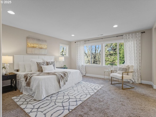 bedroom featuring carpet