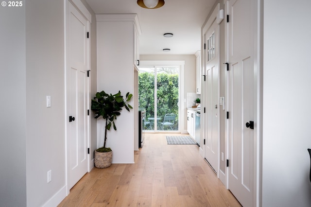 hallway featuring light hardwood / wood-style floors